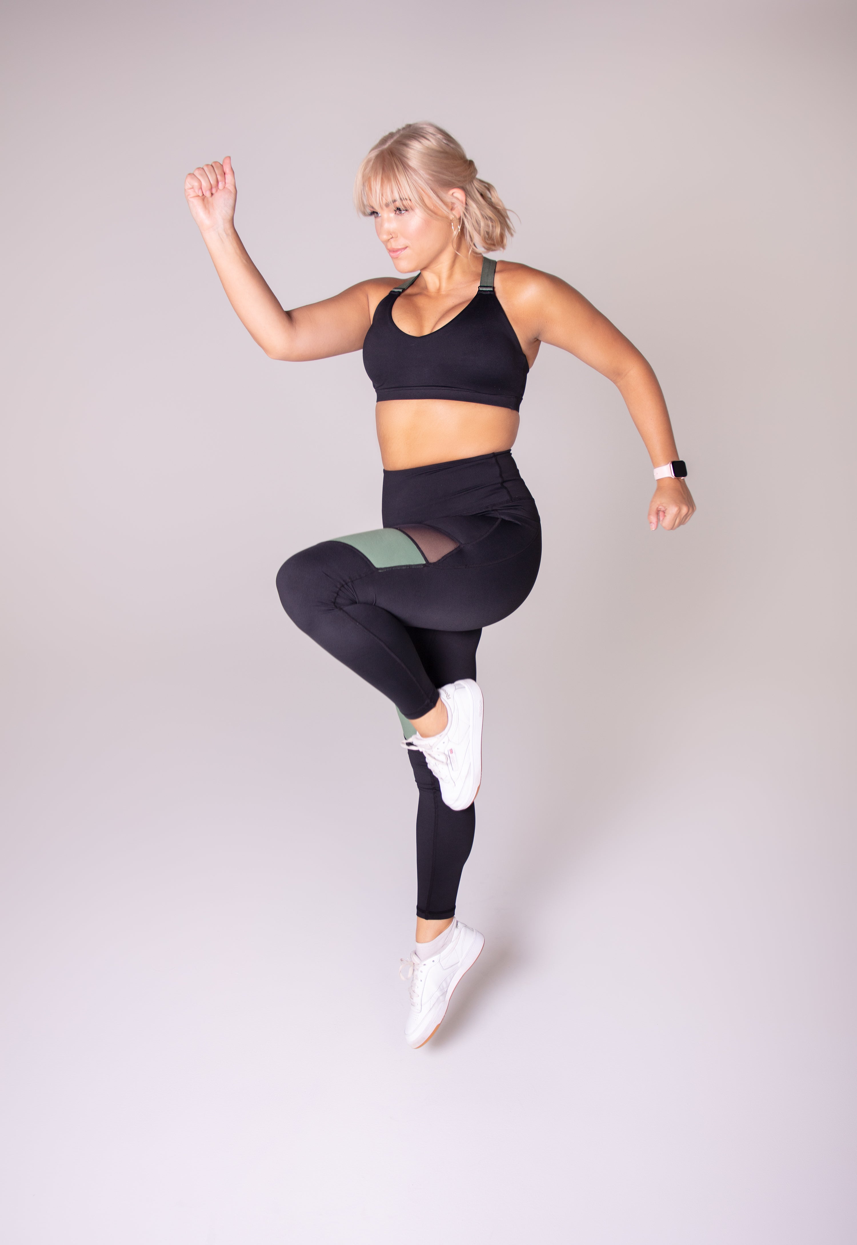 Senita Madelyn Black Workout Leggings Size XS Mesh Panels High Waist Pockets